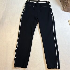 SPANX Women's Black Leggings with White Trim